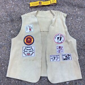 Handmade Vintage 1999-2001 Suede YMCA Native Vest